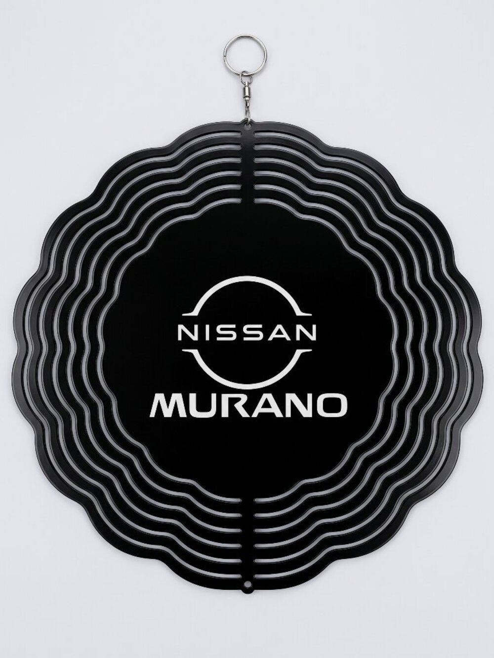 10" Nissan Murano Kinetic Wind Spinner - Black Metal Hanging Yard Decor